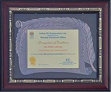 Recognition of Excellence for Achieving Highest Xtra Fleet Card Transaction - April - 2012 - Gulamkhera - Shahajanpur
