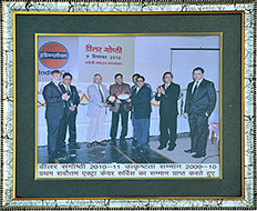 Utkrishtota Samman Receipt on 1st Highest Xtracare Service - 2009 - 10